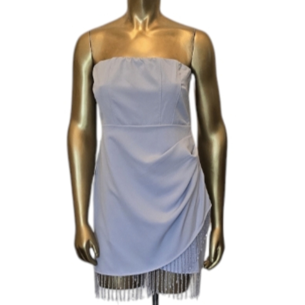 Beaded Bottom Strapless Dress